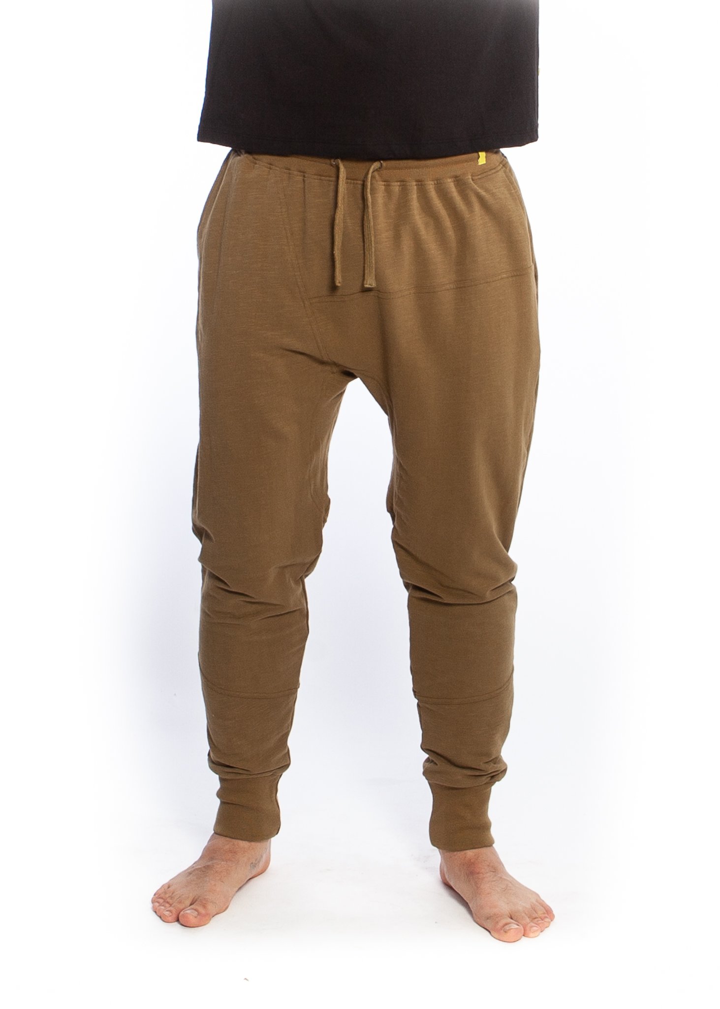 men-mudra-pants-darkolive-01-front-JE18 Mudra Pants Masculine, Organic cotton YOGAMII (DK)